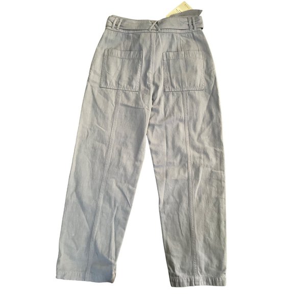 NWT Womens JOIE Periwinkle Blue Cargo Pants w/ Tie Front size 4 - Picture 8 of 8